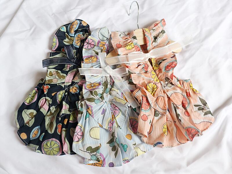 【SALE】トロピカルワンピース XS ~ XL 3color / 犬服 犬の服 犬 ドッグウェア 小型犬 中型犬 ペット洋服 b3