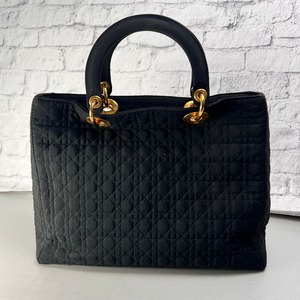 DIOR ディオール カナージュ キャンバス ハンドバッグ 黒 A-13452