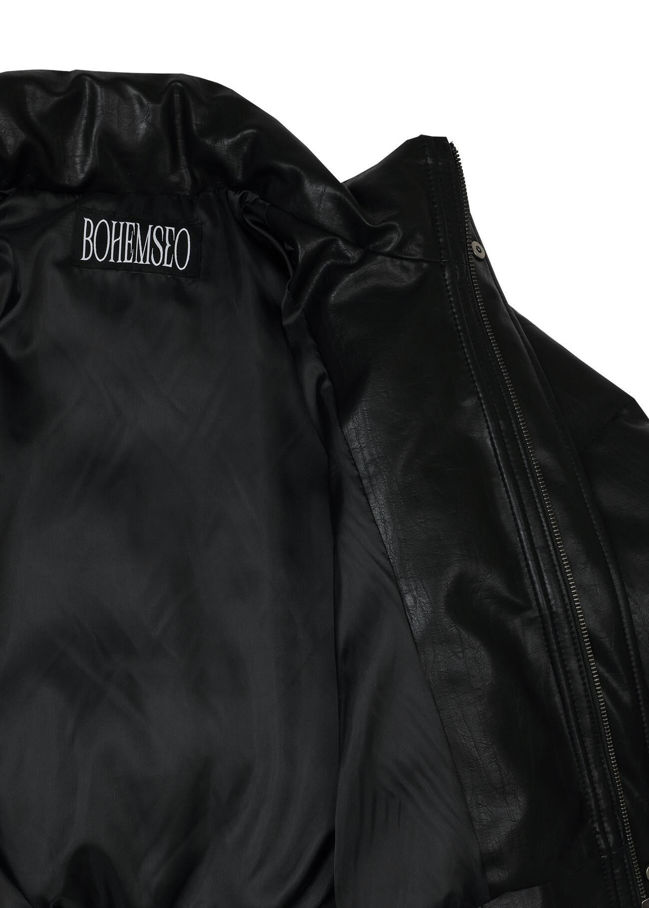 BOHEMIAN SEOUL] 23VER. LEATHER DUCK DOWN METAL LOGO PADDING 正規品
