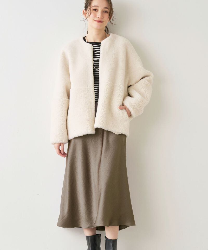 MICA&DEAL マイカアンドディール】REVERSIBLE BOA SHORT COAT 