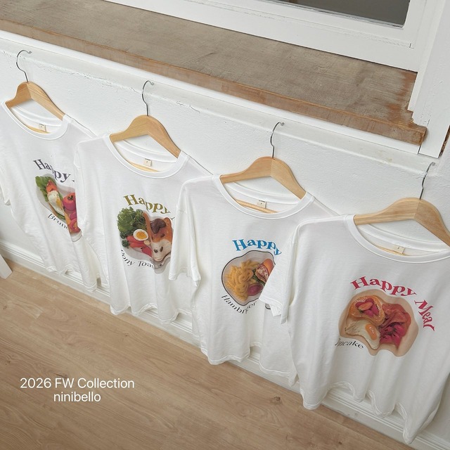 韓国子供服 / ninibello / Happy Meal T-shirt/ 半袖Ｔシャツ *アダルト*