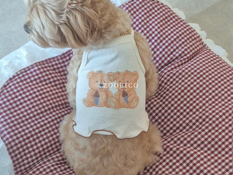friend t-shirt XS ~ XL 3color / 犬 服 ショート丈 クマ 犬服 夏 キャミソール おぱんつカット タンクトップ 涼しい crop top 薄手 ノースリーブ 可愛い 韓国 ペット服 犬の服 ドッグウェア 袖なしTシャツ 猫 top164