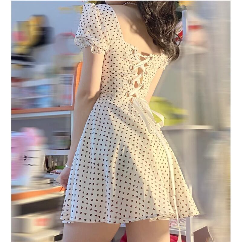 クロス薄手フローラルサマー リボン 夏物 花柄 スカート 萌量不足20840537102