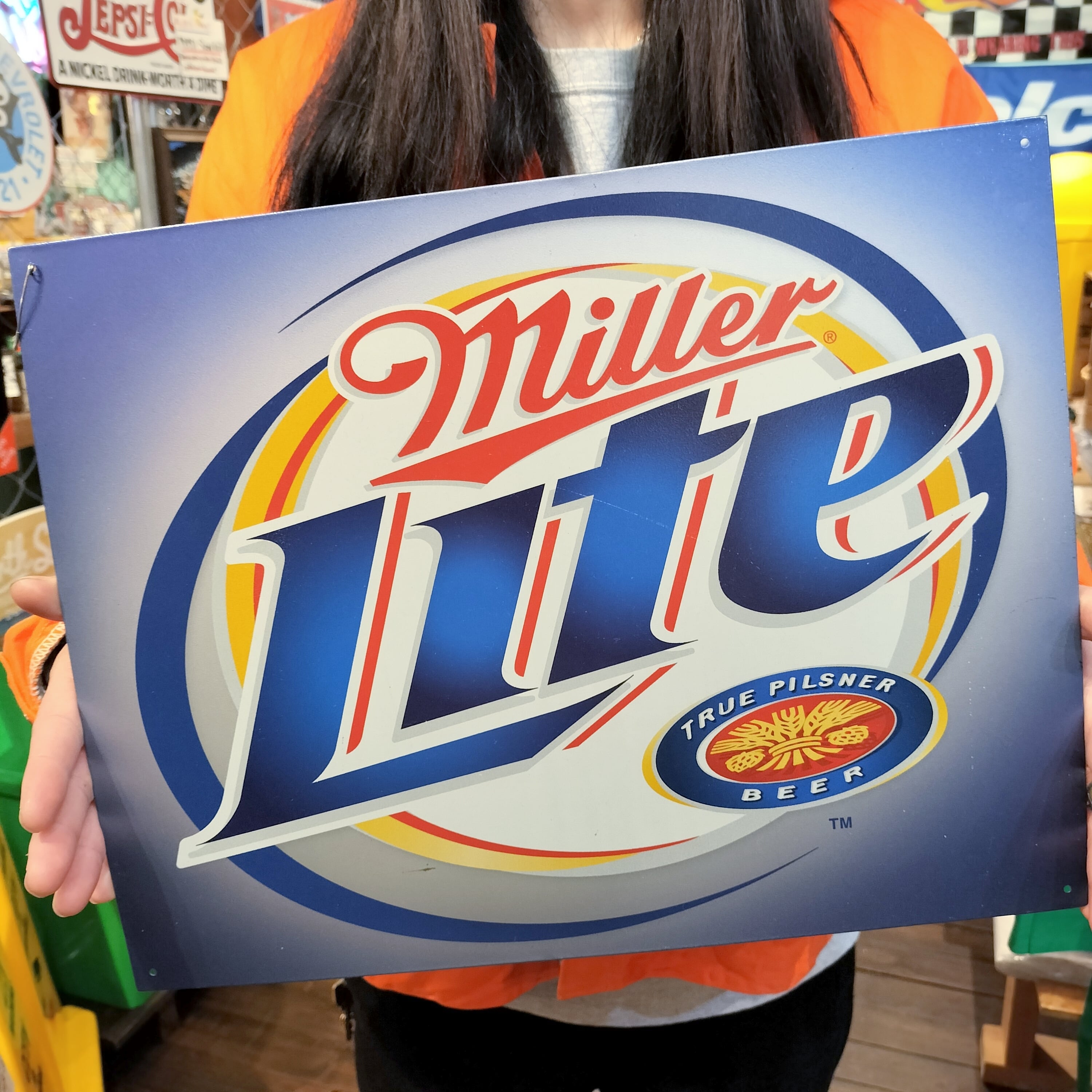 アメリカ製 サイン◇Miller ミラー ビール◇ブリキ看板 プレート
