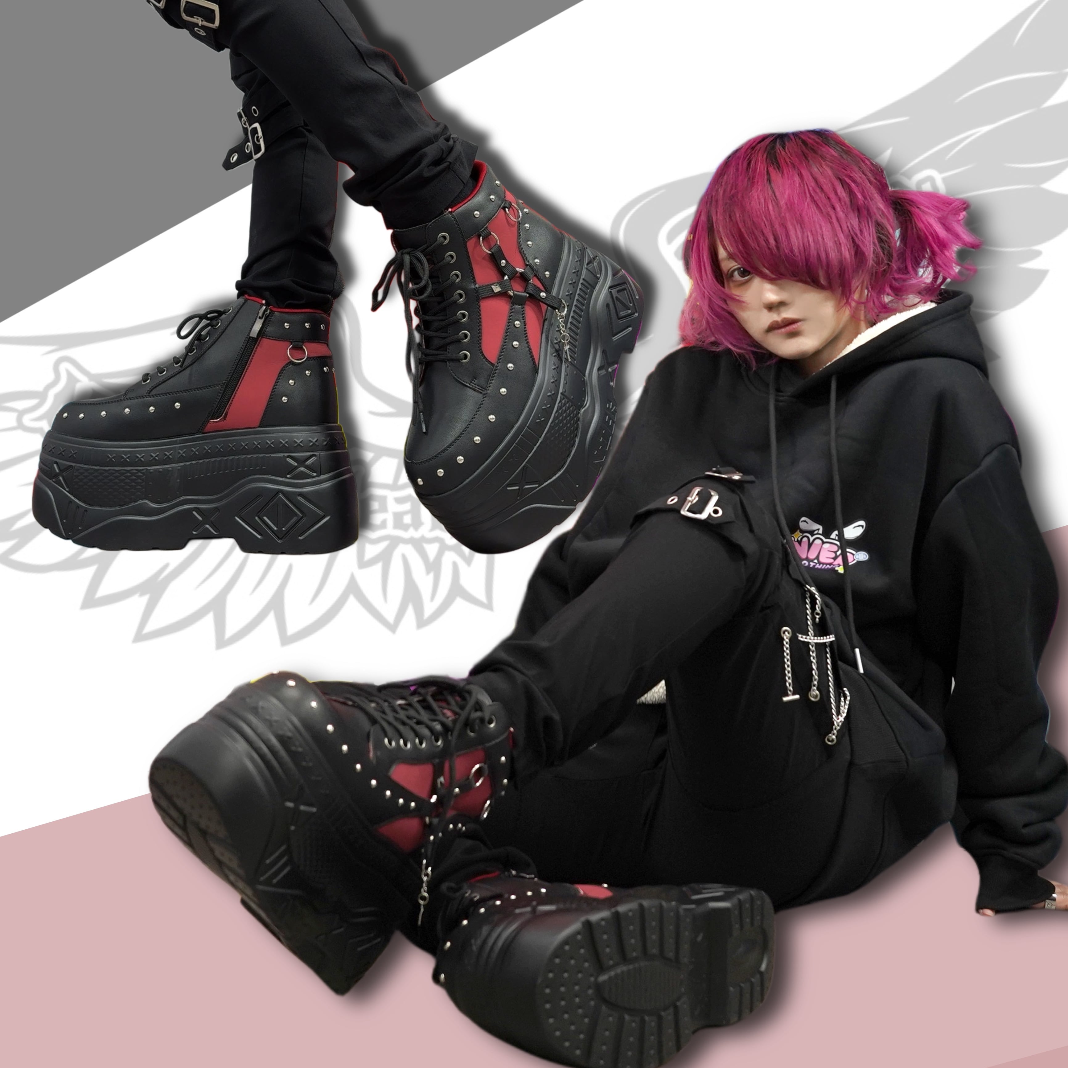 23cm〜27cm 5サイズ展開》身長約11cmUP☆超高品質GOTHIC厚底スニーカー