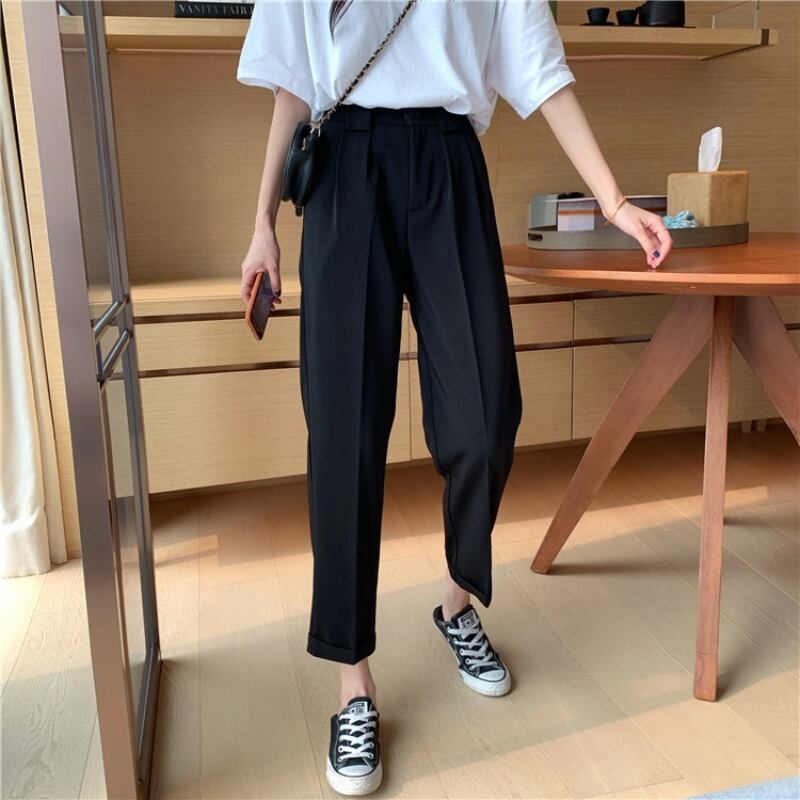 2020年夏の新作スモールドレープローズワイドレッグシックハイウエストハイライズカジュアルパンツ9点キャロットパンツレディース YY-ファッション48809824918