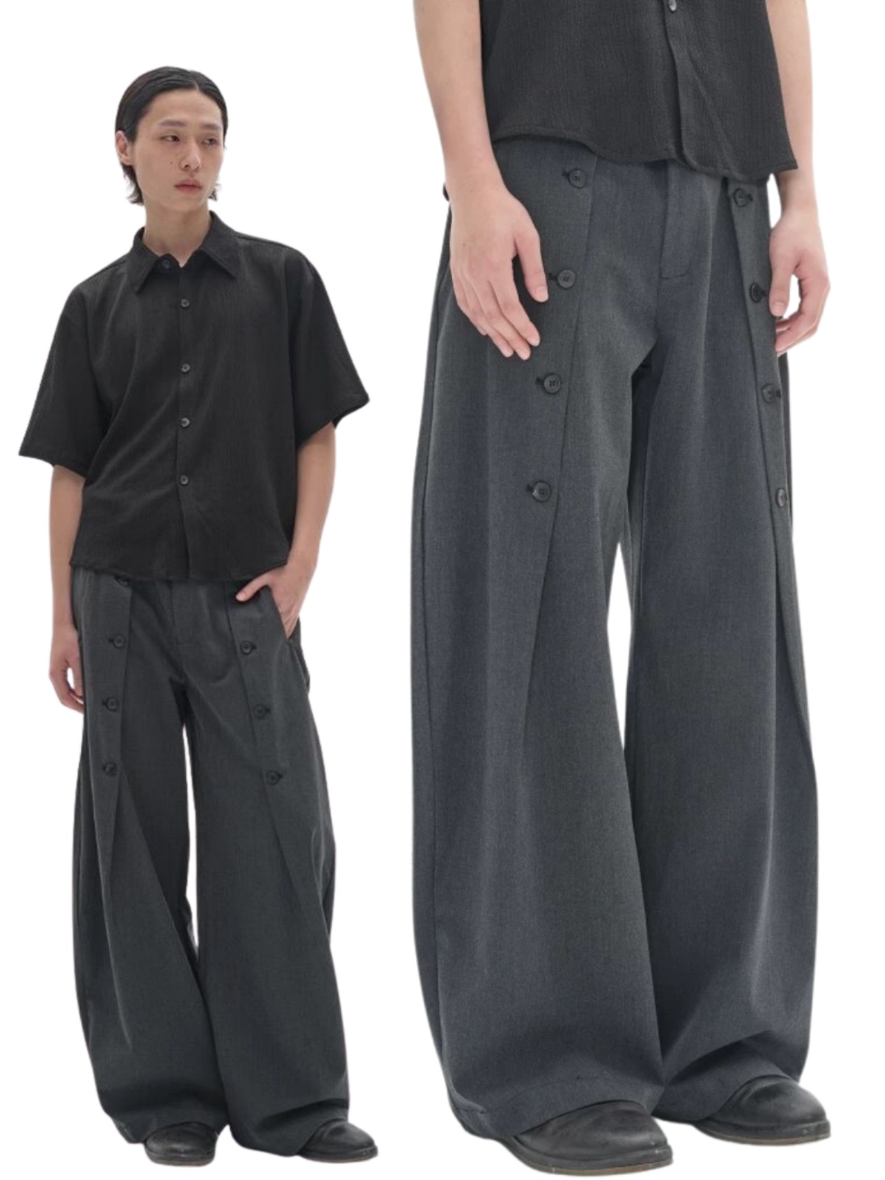 POH Buttons Suit Pants