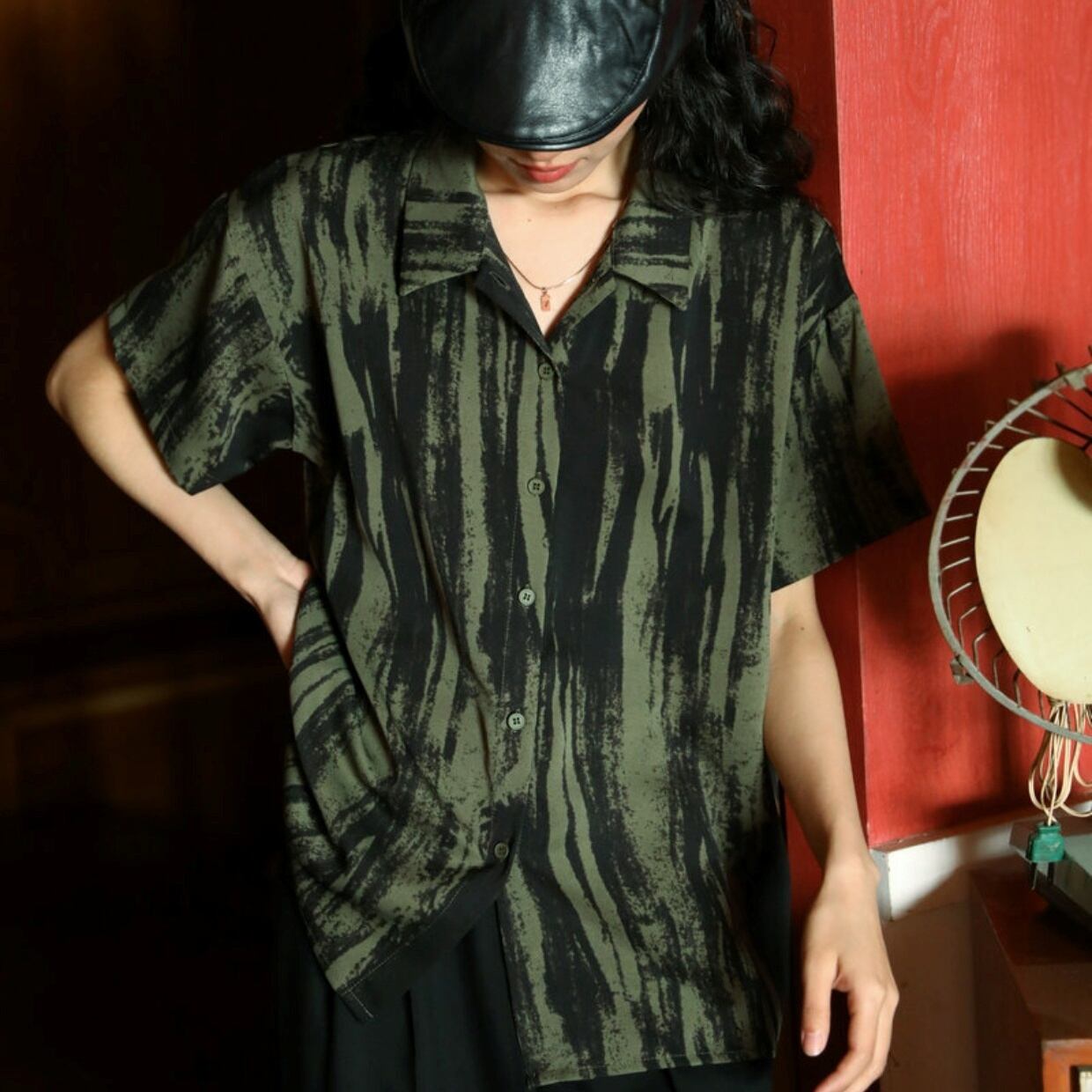 レトロプリントシャツ【G3764】