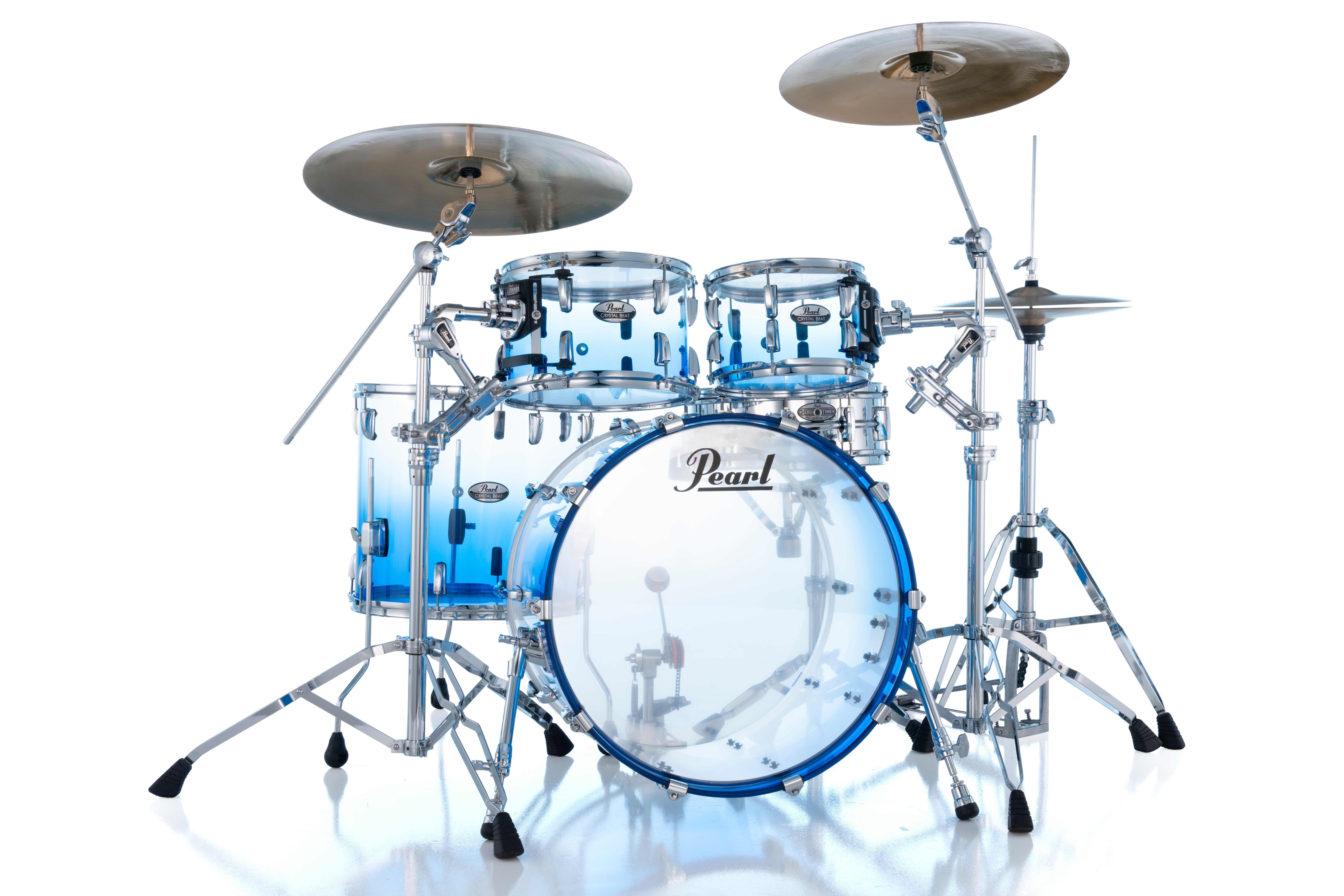 ④ 函館・北斗市近郊 直接取引限定 Pearl CRYSTAL BEAT ドラムセット アクリルドラム 打楽器 限定] Pearl CRYSTAL BEAT 4PC DRUMSET 22BD 10T 12T 16FT シェル