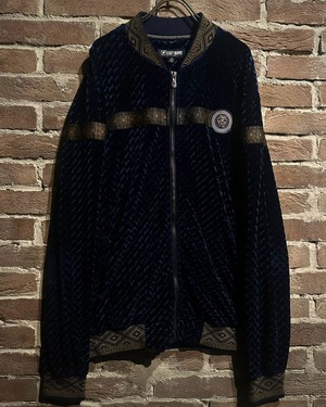【Caka act3】"STACY ADAMS" Loose Velour Bomber Jacket