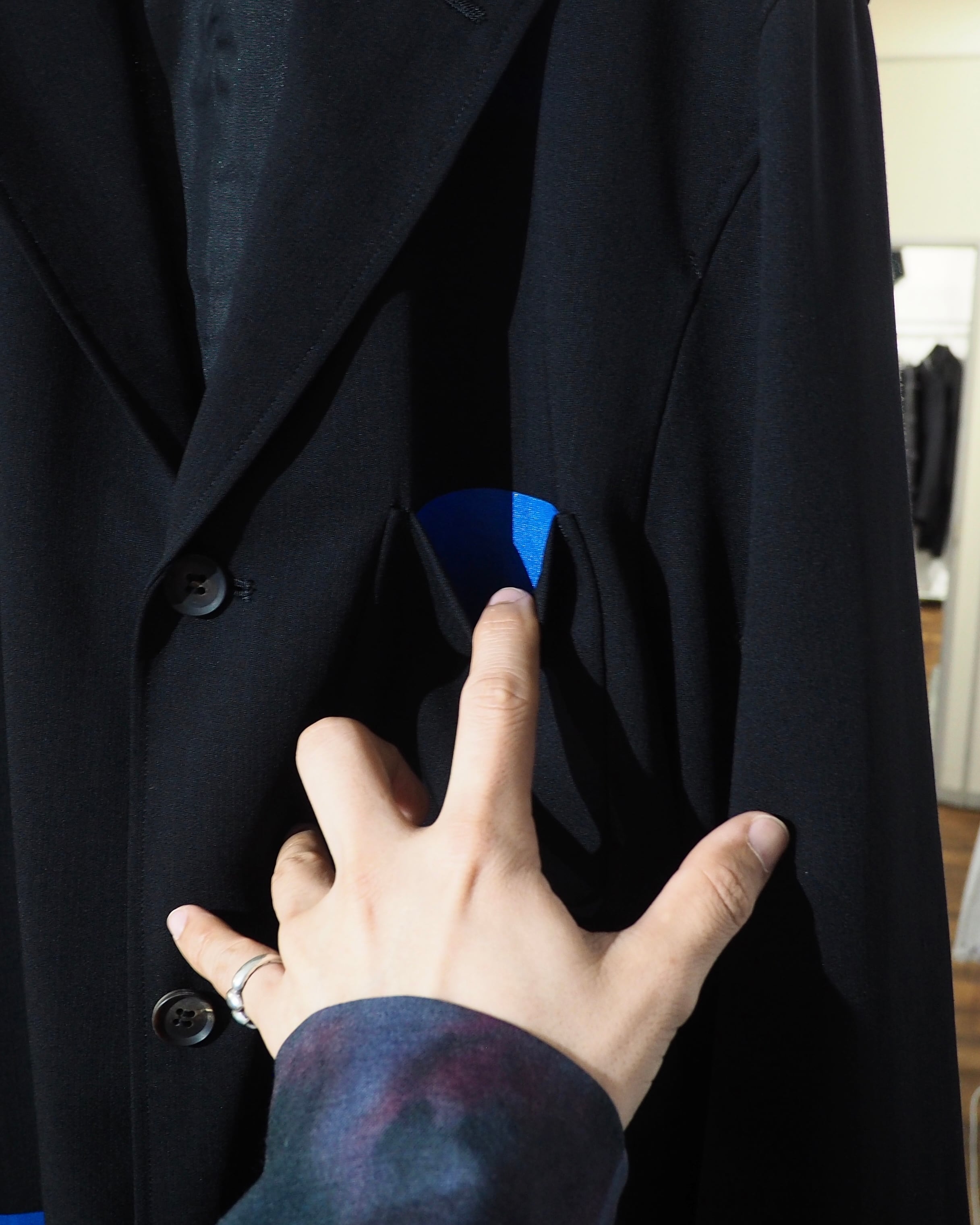 2000s ” sec ” Beautiful Light Blue switching Tailored jacket