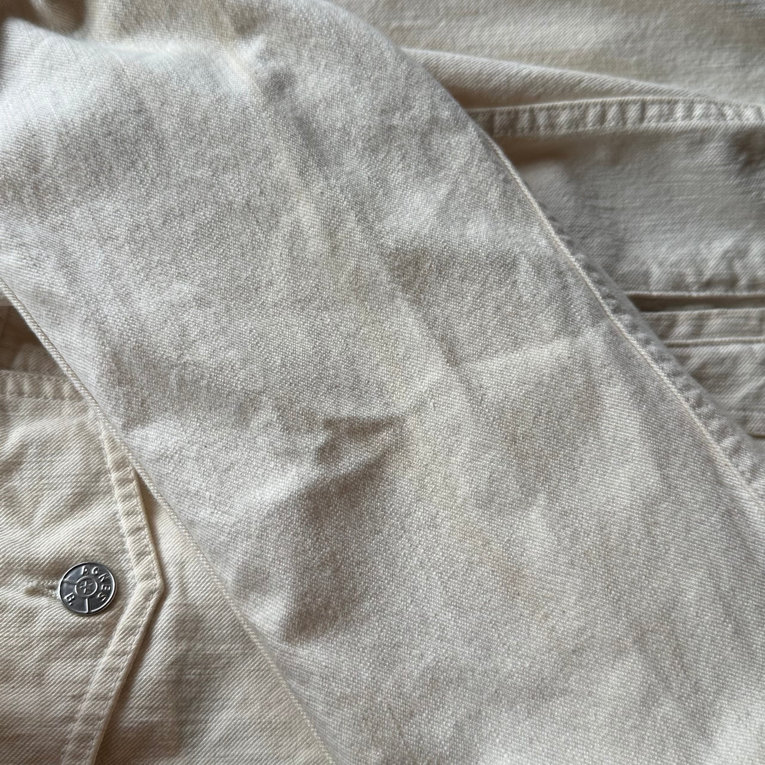 agnes b. HOMME WHITE DENIM JACKET MADE IN FRANCE | safarionline