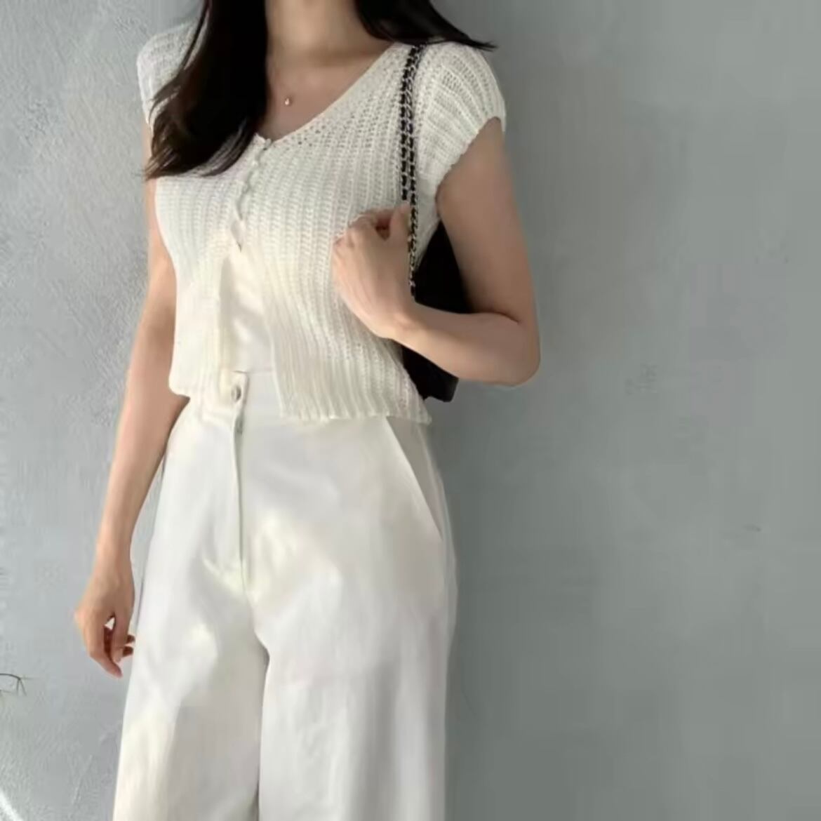 summer knit short sleeve tops