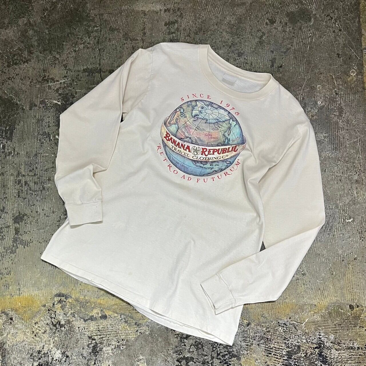 80s(1988) BANANA REPUBLIC L/S Print Tee