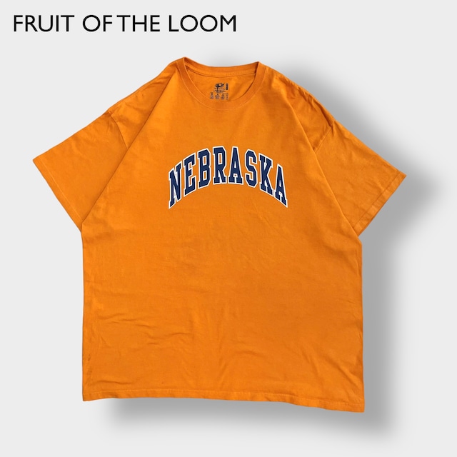 【FRUIT OF THE LOOM】カレッジロゴ Tシャツ アーチロゴ プリント NEBRASKA ネブラスカ大学 2XL ビッグシルエット 半袖 夏物 us古着