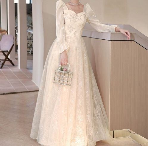 AIMER ベージュ ロングドレス ステージドレス 2025 SS StageDress