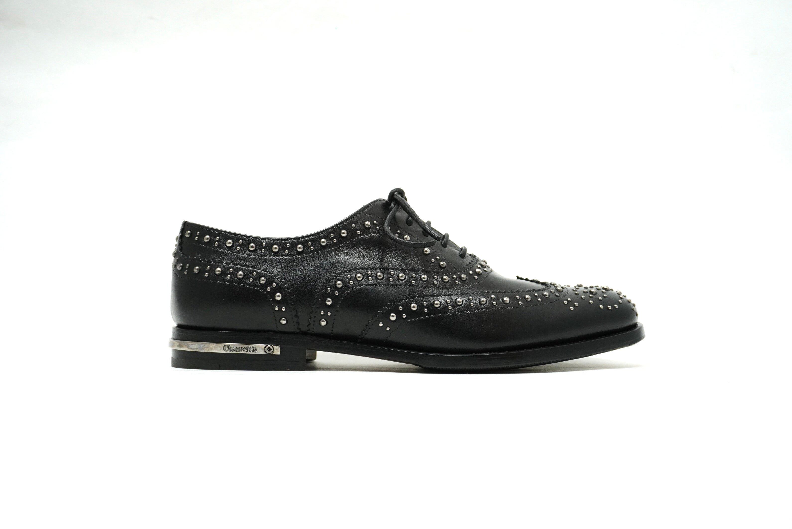 CHURCH'S】Burwood Met Studs F-Brogue BLK Size 36 1/2 (Second Hand
