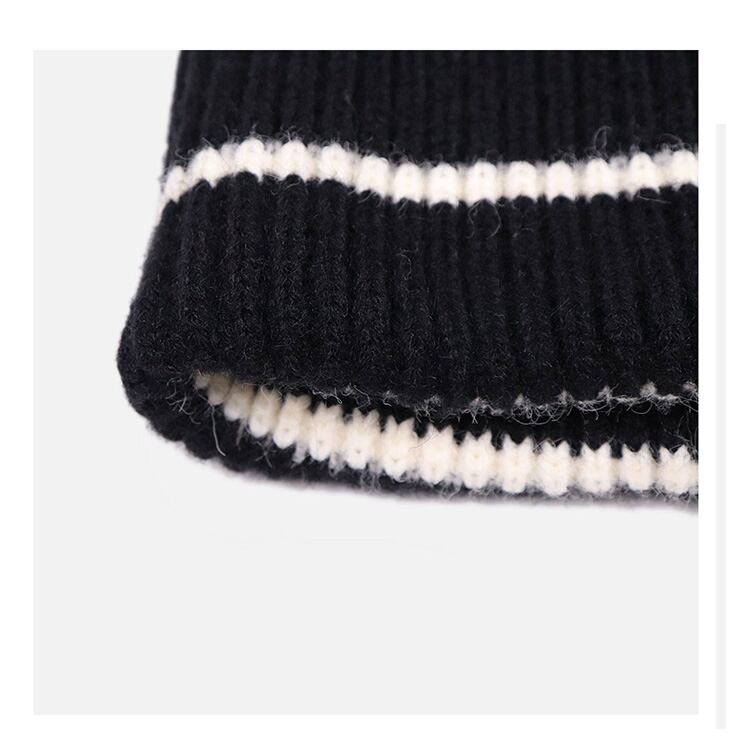 ★PINSTRIPED WOOL KNIT HAT　　　25190