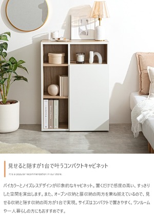 幅60cm キャビネット バイカラー コンパクト