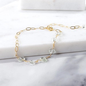 プラジオライト ファセット・ロンデル ステーションブレスレット　