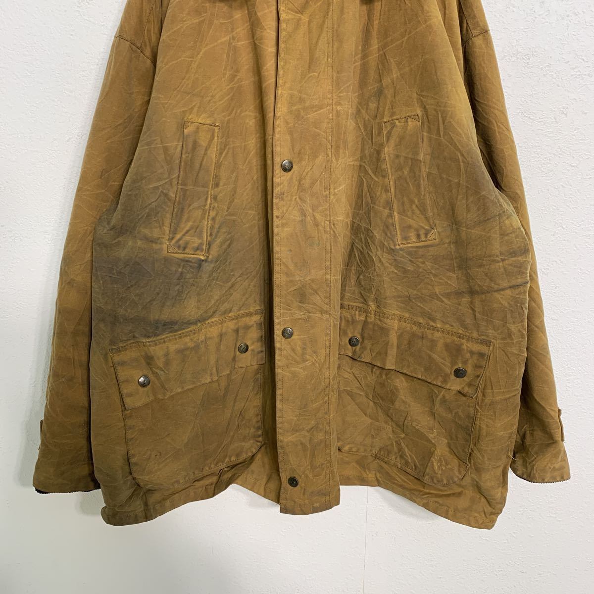 P.G.FIELD オイルドジャケット XL キャメル コーデュロイ襟 裏地