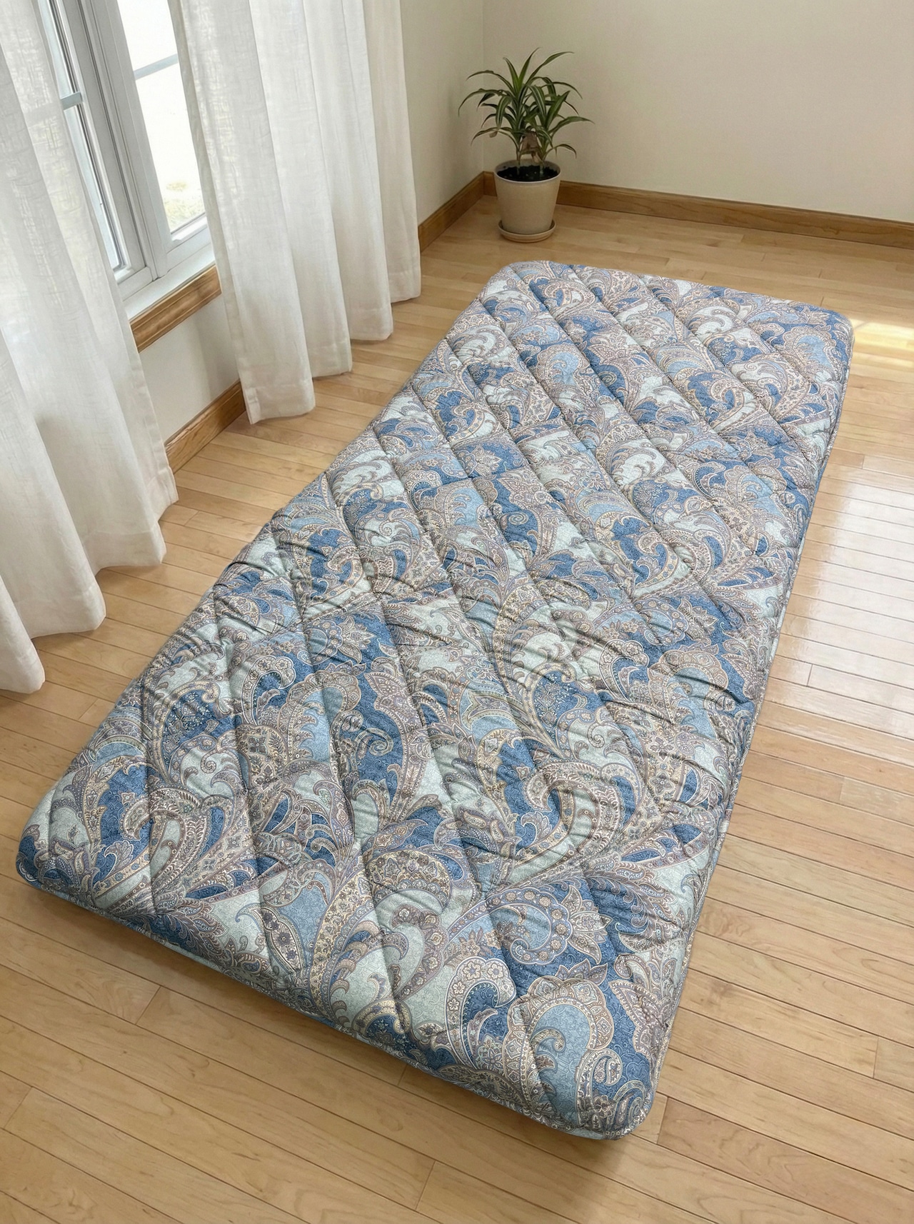 備長炭　合繊敷ふとん　ラピース【セミダブル】【ブルー】