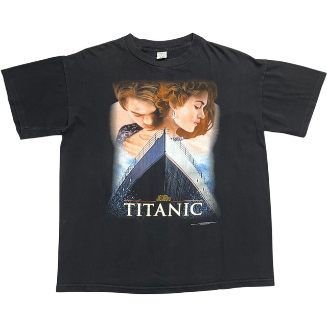 《M》 タイタニック Tシャツ フェード ブラック ©️1998 90年代 vintage no.10581