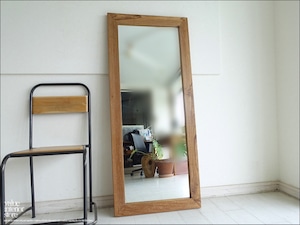 オールドチーク総無垢 ミラー140cm L/36 姿見 鏡 全身鏡 全身用 大型ミラー 古材家具 手作り レトロ 三大銘木 60cm x 140cm