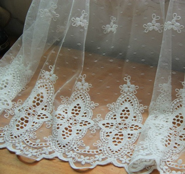 送料無料白いガーゼ二国間のレースレース/窓スクリーニング細かいガーゼシェード白マニュアルdiy生地布