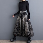 チュールレイヤード ロングスカート 00200