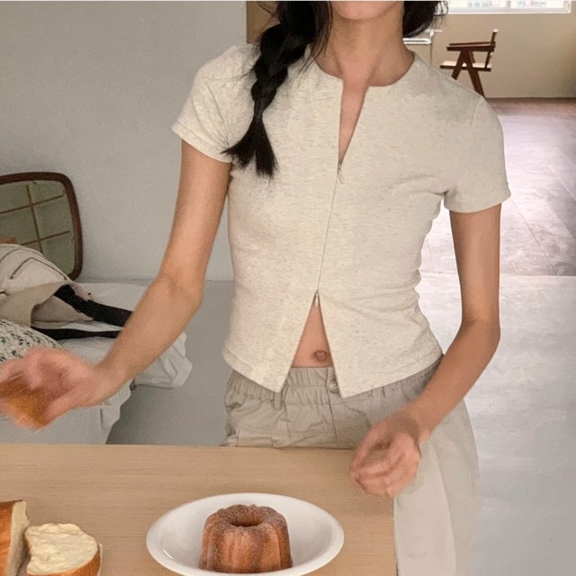 ジッパースリム Tシャツ