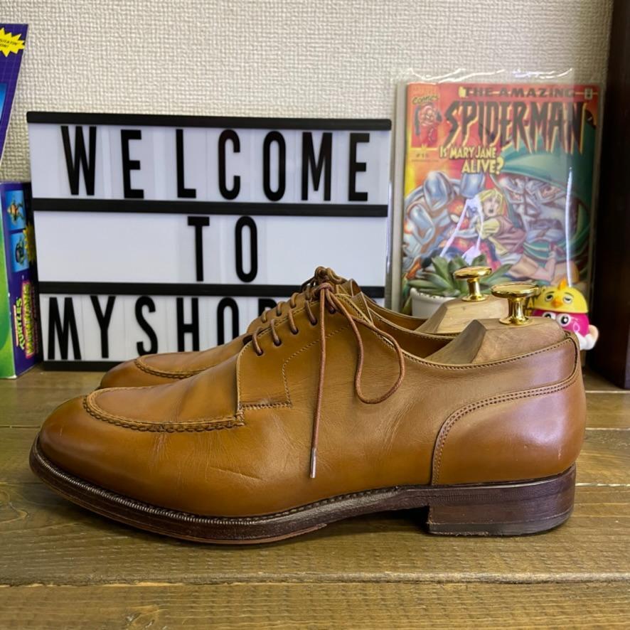 良品 Santoni サントーニ Uチップシューズ キャメル 5.5 ビジネス  