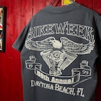 90s USA製　BIKE WEEK ピンナップガール　Tシャツ　グレー