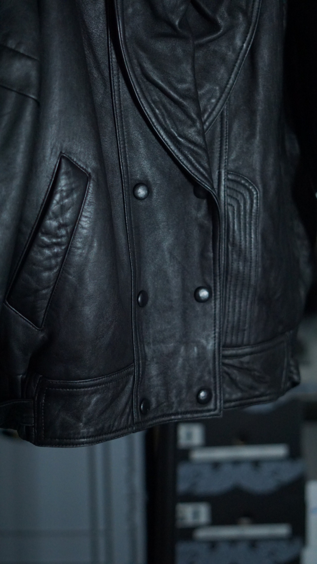 LEATHER DOUBLE BLEASTED JACKET