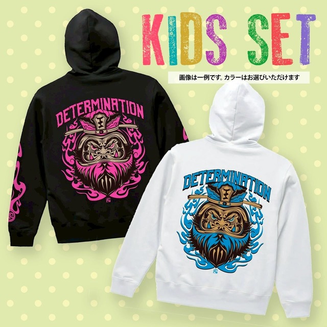 閻魔達磨パーカー S/Mサイズ限定 キッズセット｜クリアファイル ミニノート ピンバッジ付き【TIKTOK】
