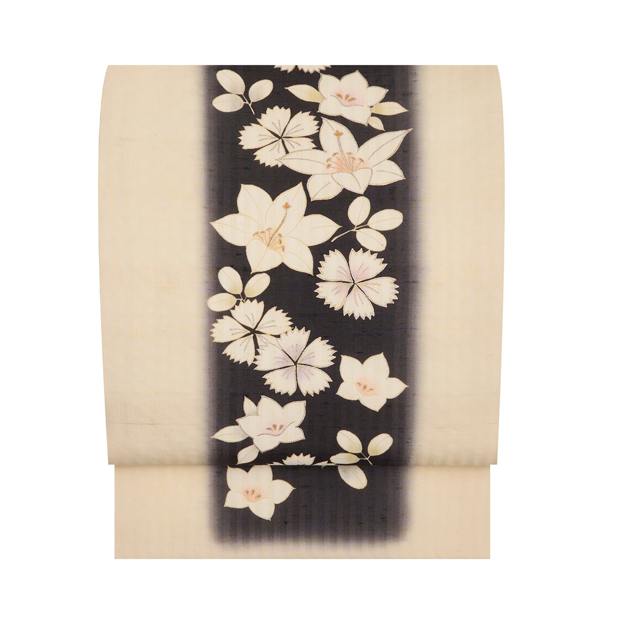 染め分けに秋草の模様 紋紗 夏名古屋帯【中古】 | かわの屋