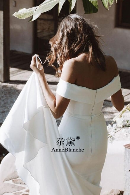 美品！ パーティードレス オフショルダー 短トレーン 二次会 ステージ  