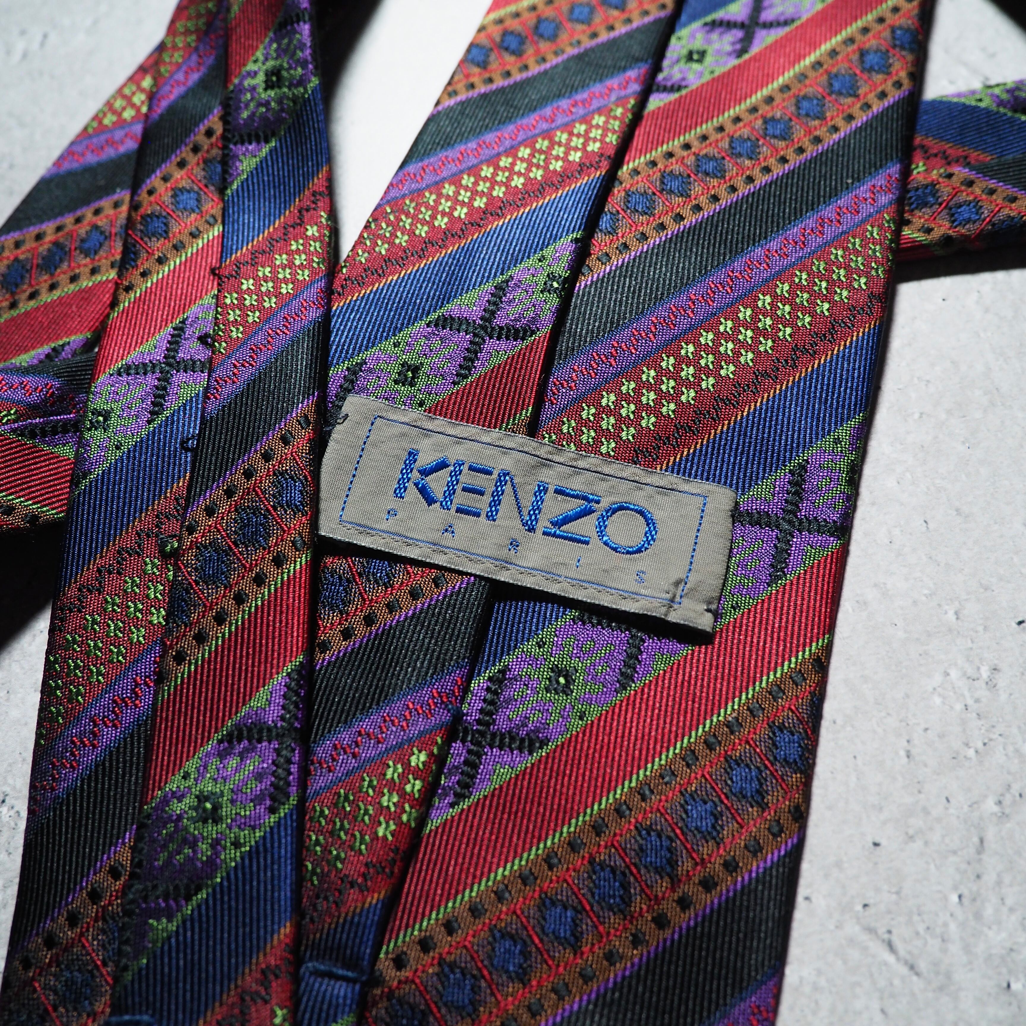 1990s ” KENZO ” Beautiful Bewitching pattern Design vintage silk Tie