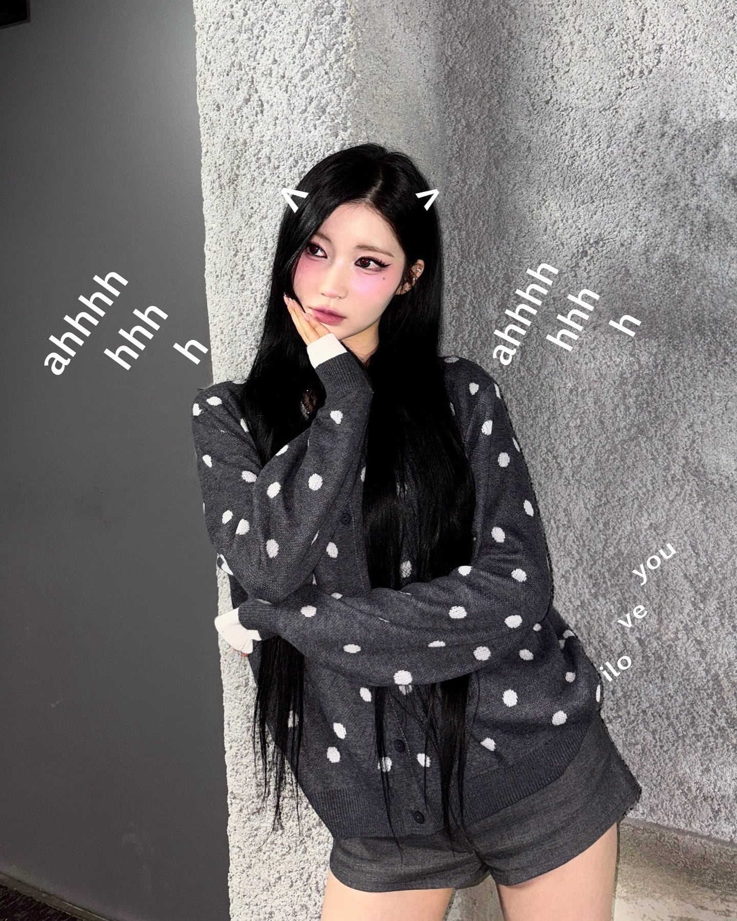 ☆BABYMONSTER アサ 着用！！【RONRON】DOT PATTERN LAYERED KNIT