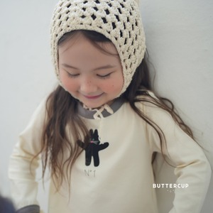 【Butter cup】NO.1フリルラビットT 80〜110cm グレー 241019