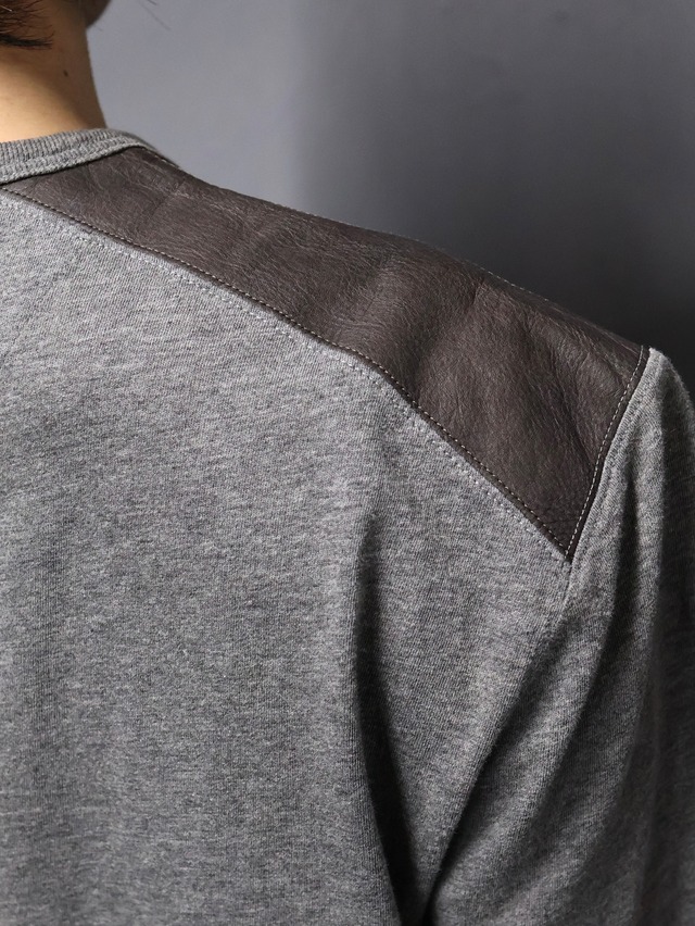 【GUCCI】leather switching t-shirt