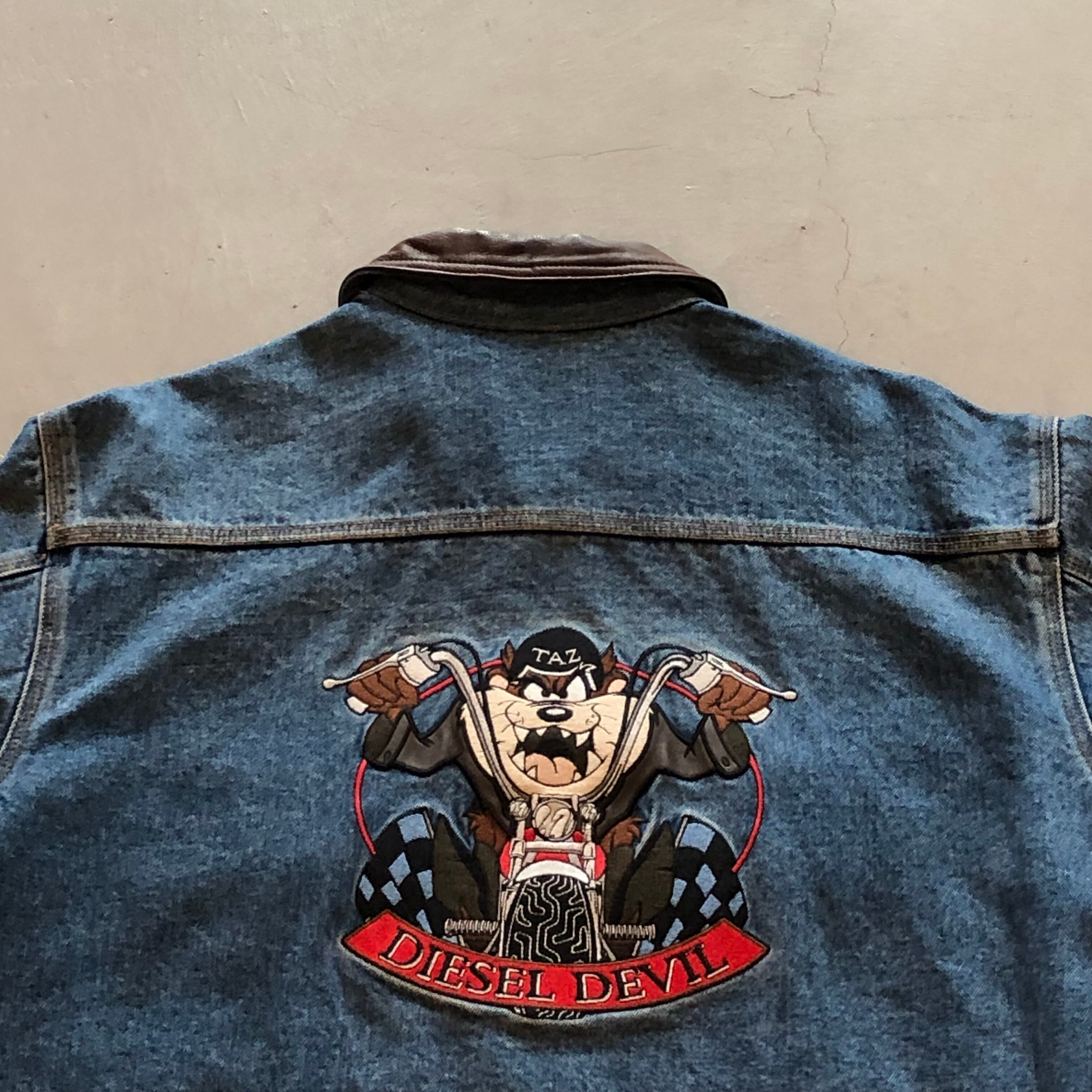 90s WARNER BROS ”Looney Tunes Tazmanian Devil“ denim jacket 