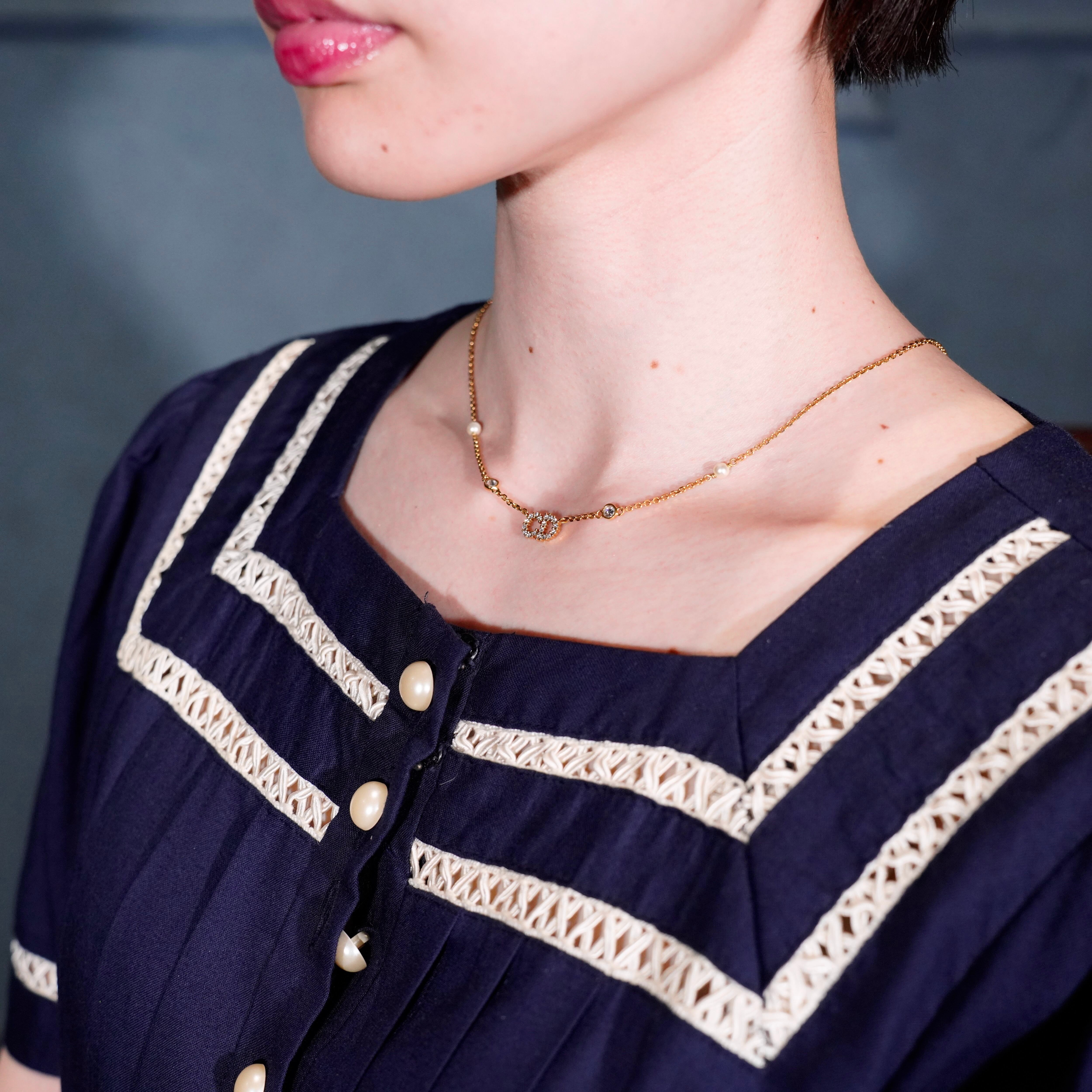 Christian Dior CLAIR D LINE lune CD LOGO CLEAR STONE DESIGN