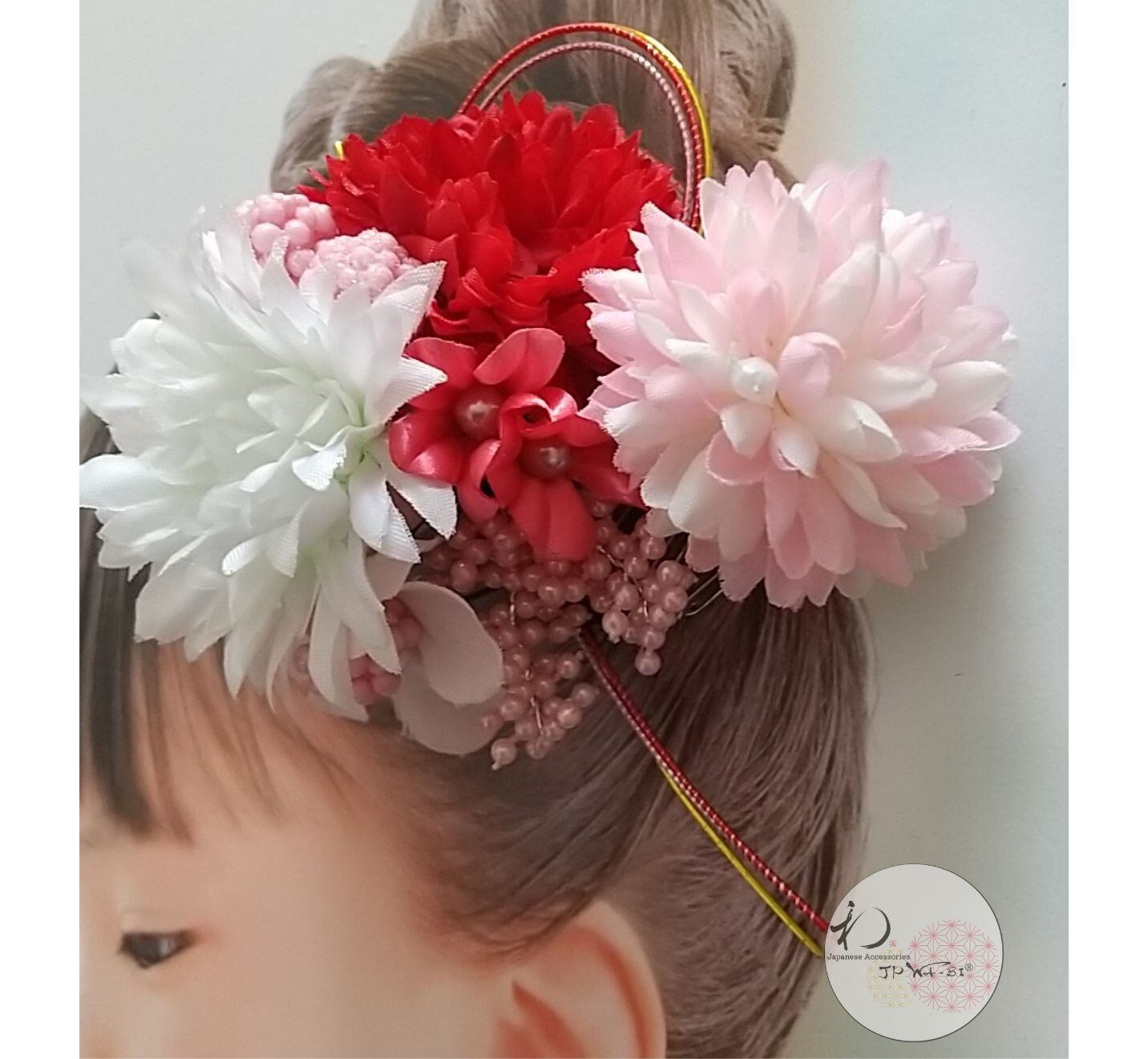 Kids髪飾り・花飾り//七五三・1/2成人式・お正月/振袖・着物髪飾り
