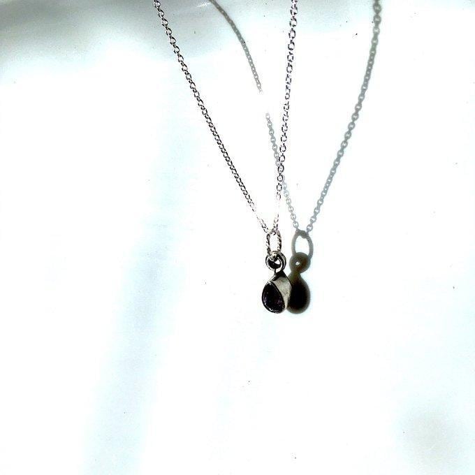 【一点物】✦2月の誕生石✦⋆.·SV925⋆.·紫の雫⋆.·Petiteアメジストドロップネックレス⋆.·✦