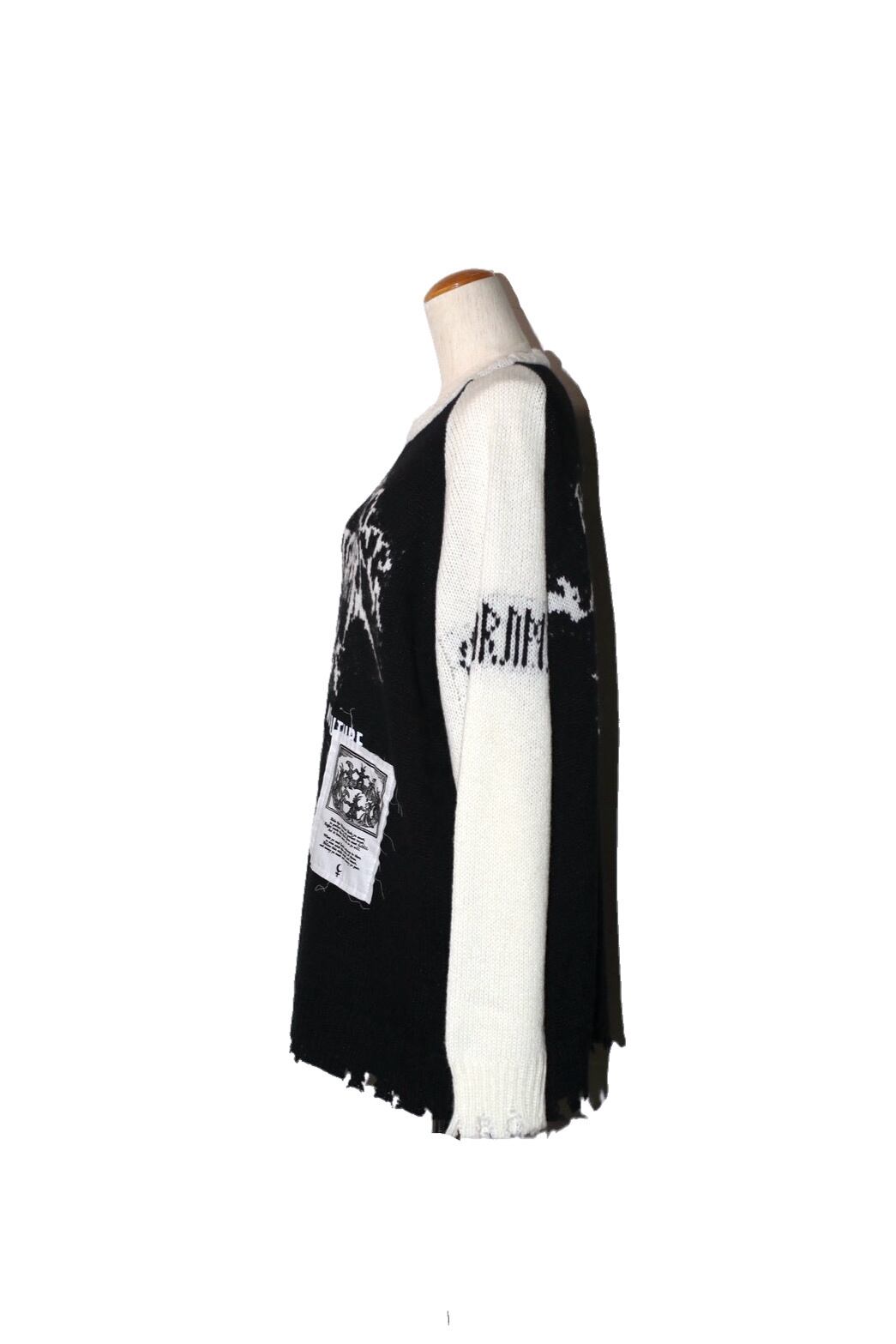 25AW】rurumu:×KIDILL raglan pullover (large) 【BLACK】rrm25AW-KN06