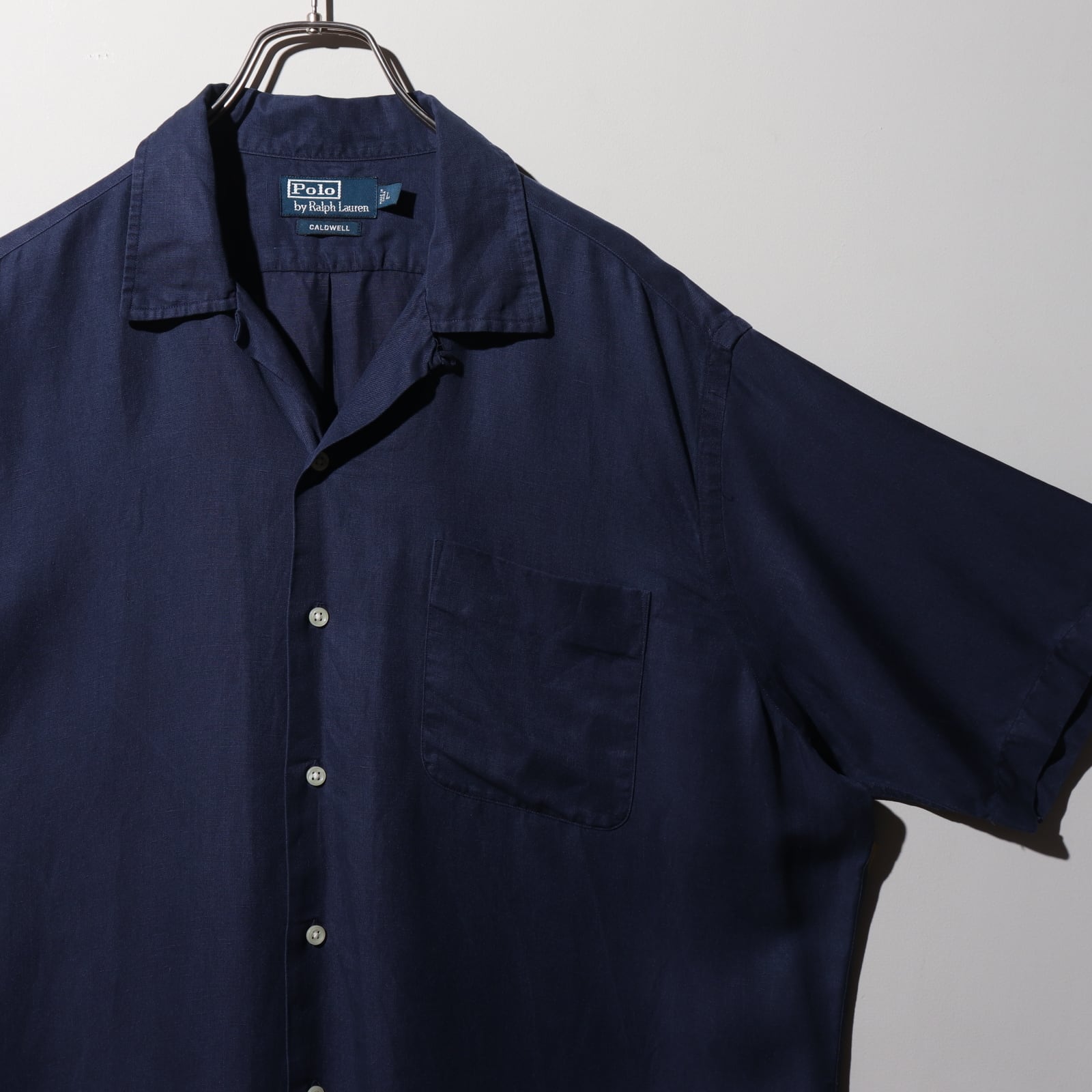 美品 L ネイビー Caldwell ポロラルフローレン 半袖開襟シャツ 美品 L ネイビー Caldwell ポロラルフローレン 半袖開襟シャツ