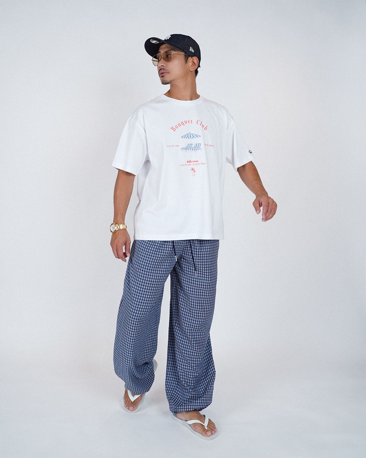 【#Re:room】BOUQUET CLUB COLOR PRINT T-SHIRT［REC918］