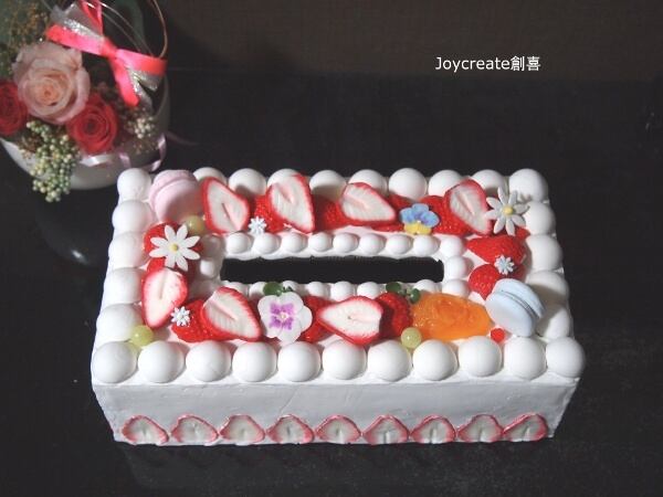 スイーツデコ ティッシュケース フレジェ風フルーツケーキ | 食品