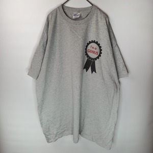 クルーネック　プリントTシャツ　半袖　オーバーサイズ　企業ロゴ　グレー　2XL